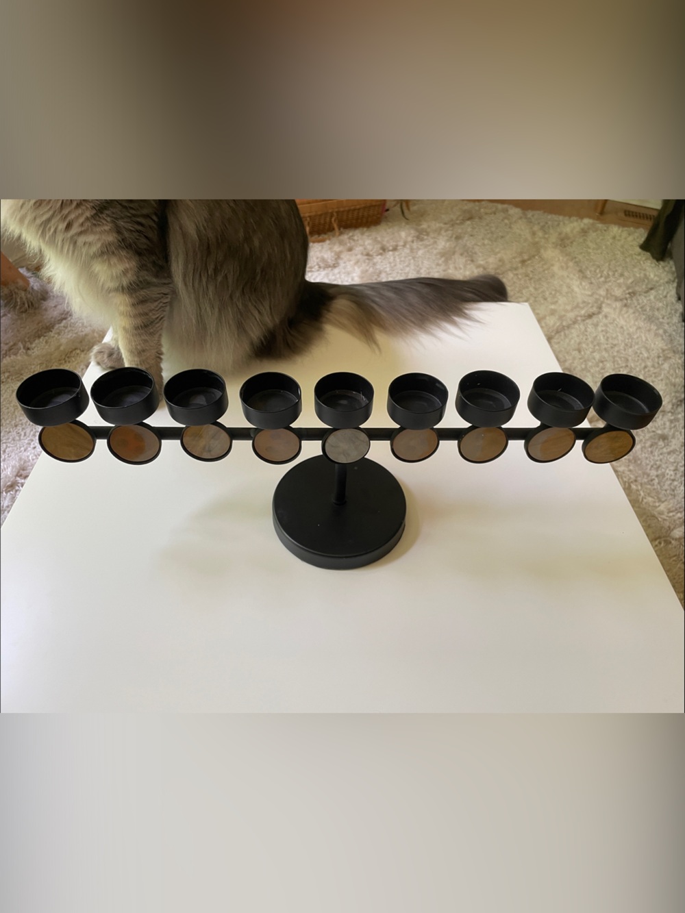 Urban Outfitters Moon Phases Black Metal Tea Light Holder